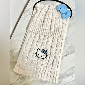 New Forever 21 x Hello Kitty Cable Knit Scarf & Beanie Set